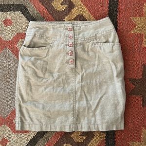 Newport News Green Linen Skirt